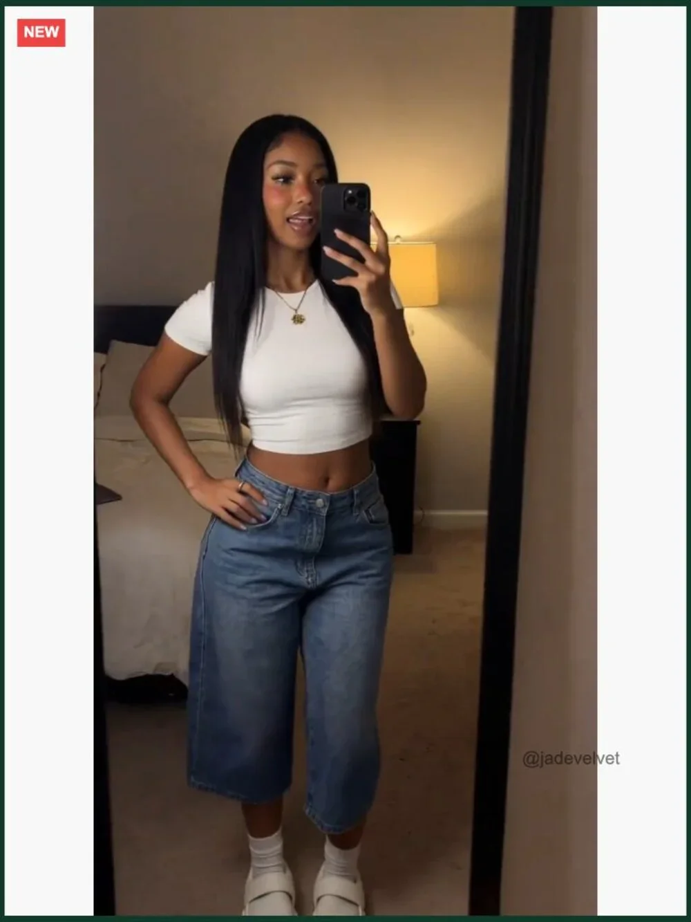 Wide Leg Baggy Jorts Y2k Bermuda Shorts Elastic Waist Denim with Pockets